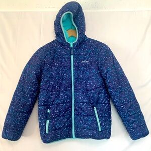 EDDIE BAUER Girl’s Purple Reversible Plush Jacket Size Large